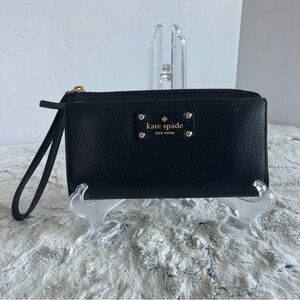 Kate Spade Black Leather Wallet Wristlet